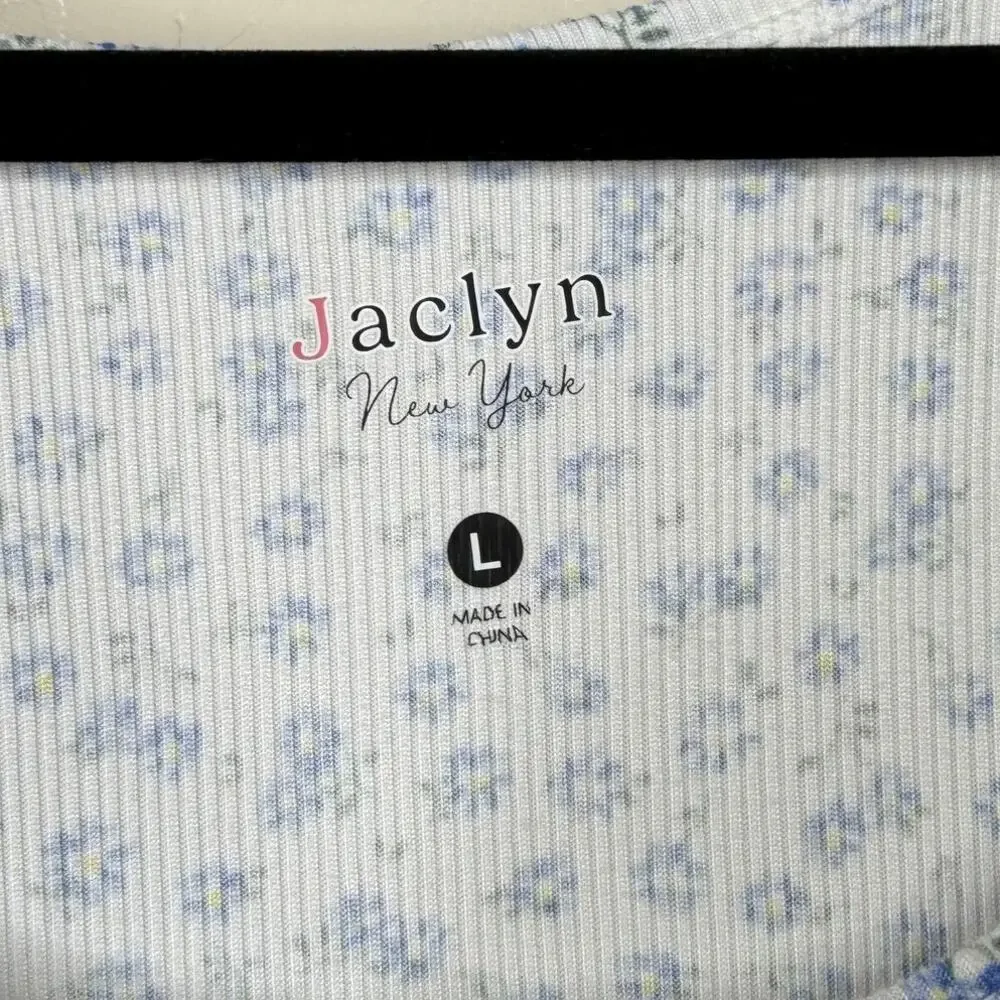 Jaclyn New York Intimates NWOT White Blue Floral Ditsy Print Pajama Lounge Set